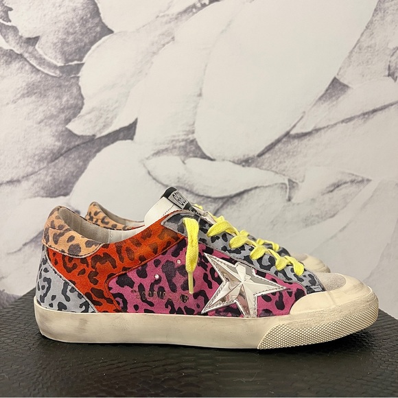 HTF GOLDEN GOOSE Multi COLOR Leopard SUPERSTAR Penstar 37 - Picture 3 of 12
